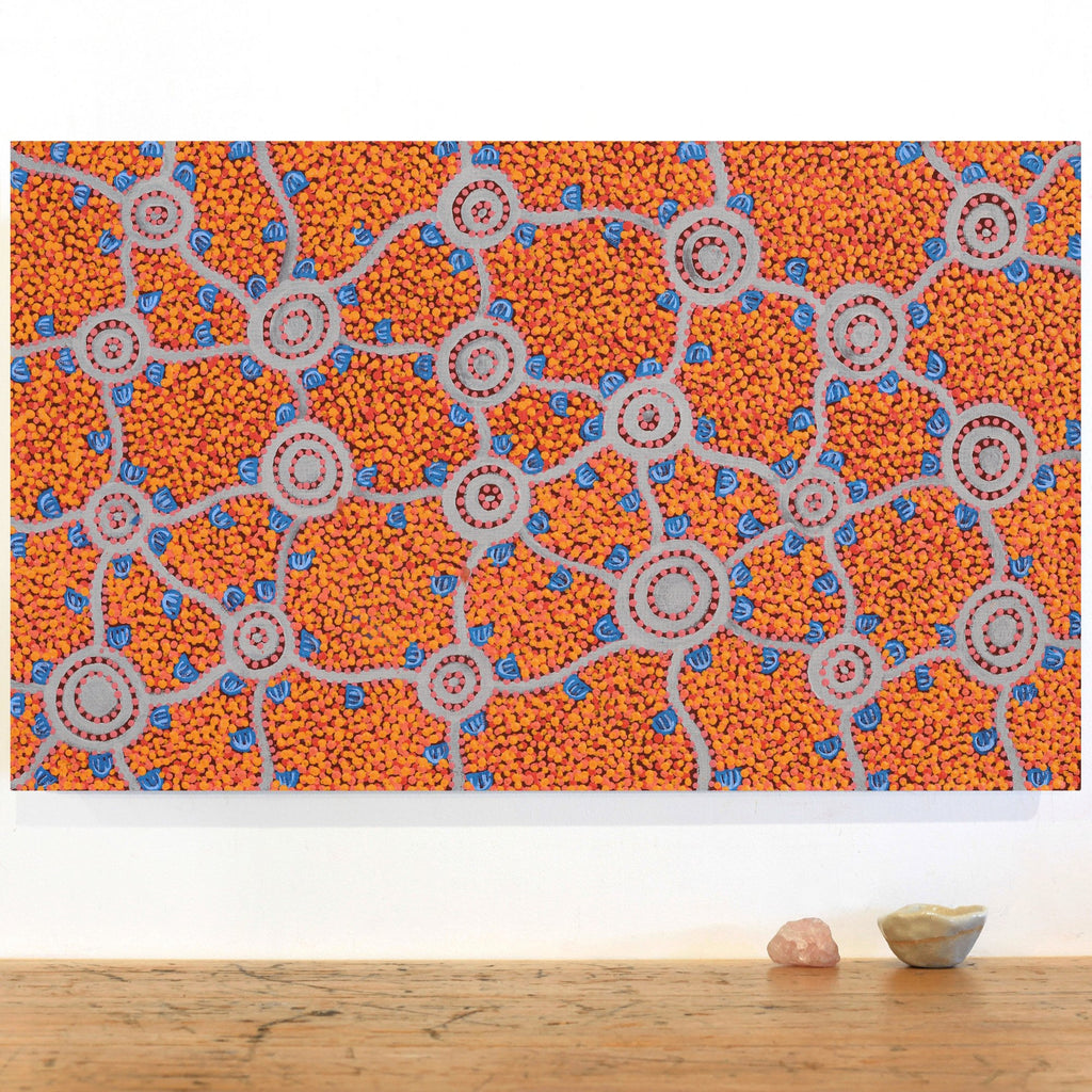 Aboriginal Artwork by Melissa Napangardi Williams, Wardapi Jukurrpa (Goanna Dreaming) - Yarripilangu,76x46cm
