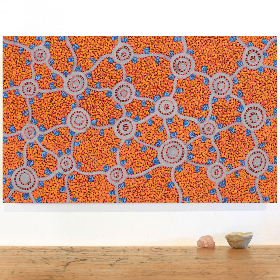 Aboriginal Artwork by Melissa Napangardi Williams, Wardapi Jukurrpa (Goanna Dreaming) - Yarripilangu,76x46cm