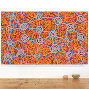 Aboriginal Artwork by Melissa Napangardi Williams, Wardapi Jukurrpa (Goanna Dreaming) - Yarripilangu,76x46cm - ART ARK®