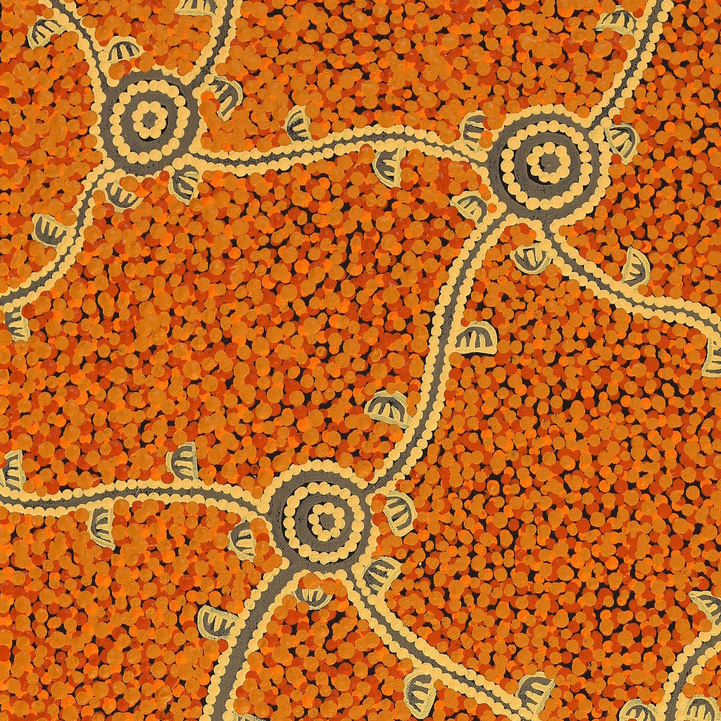 Aboriginal Artwork by Melissa Napangardi Williams, Wardapi Jukurrpa (Goanna Dreaming) - Yarripilangu, 91x30cm