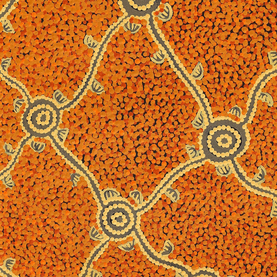 Aboriginal Artwork by Melissa Napangardi Williams, Wardapi Jukurrpa (Goanna Dreaming) - Yarripilangu, 91x30cm