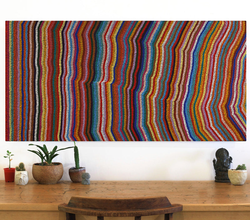 Aboriginal Artwork by Michelle Cooper, Walka Wiru Ngura Wiru, 122x61cm