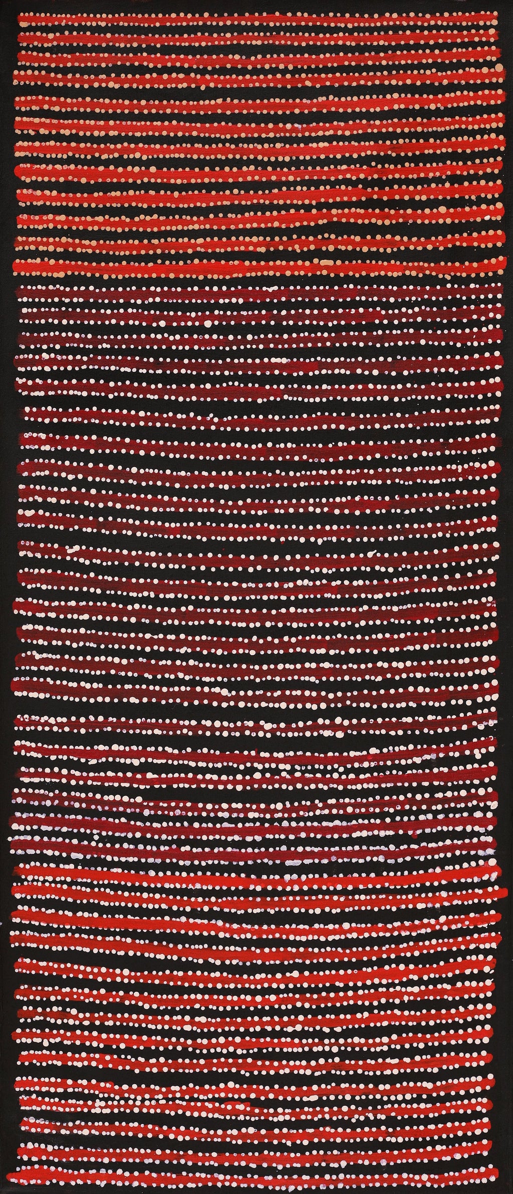 Aboriginal Artwork by Mitchell Japanangka Martin, Mina Mina Jukurrpa, 107x46cm