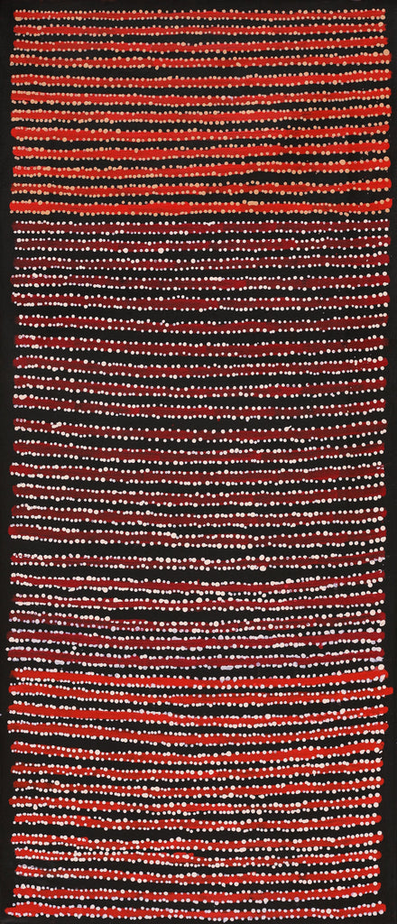 Aboriginal Artwork by Mitchell Japanangka Martin, Mina Mina Jukurrpa, 107x46cm
