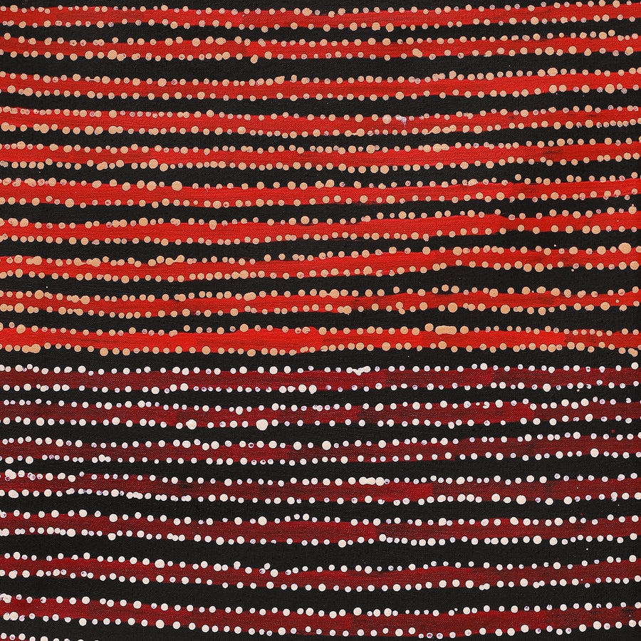 Aboriginal Artwork by Mitchell Japanangka Martin, Mina Mina Jukurrpa, 107x46cm