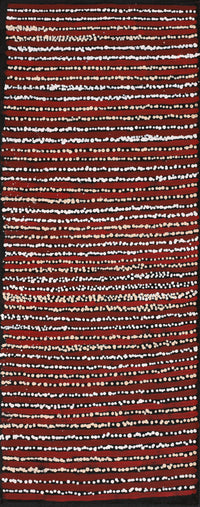 Aboriginal Artwork by Mitchell Japanangka Martin, Mina Mina Jukurrpa, 76x30cm