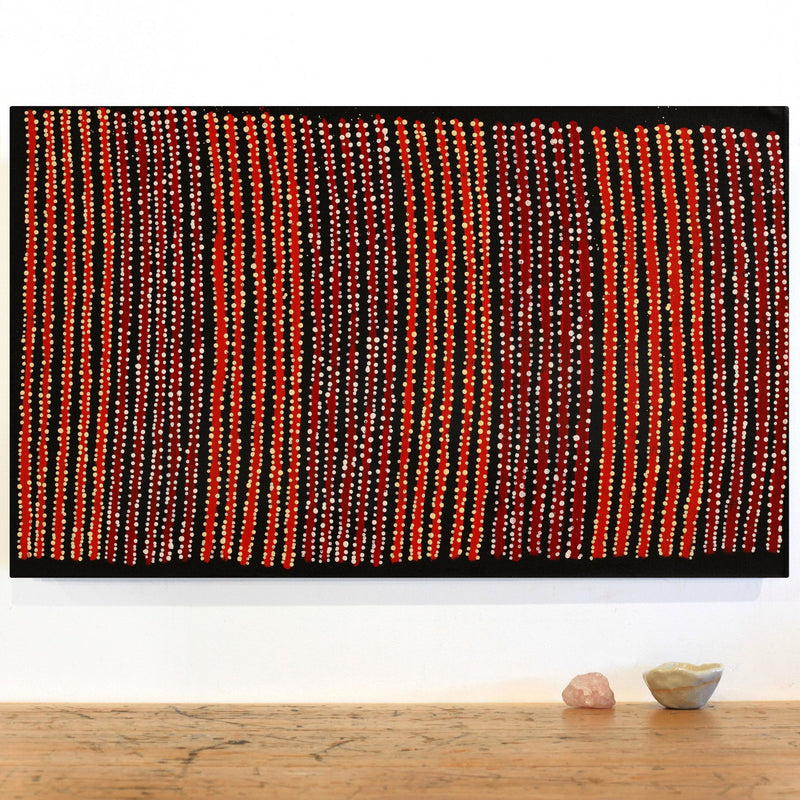 Aboriginal Artwork by Mitchell Japanangka Martin, Mina Mina Jukurrpa, 76x46cm