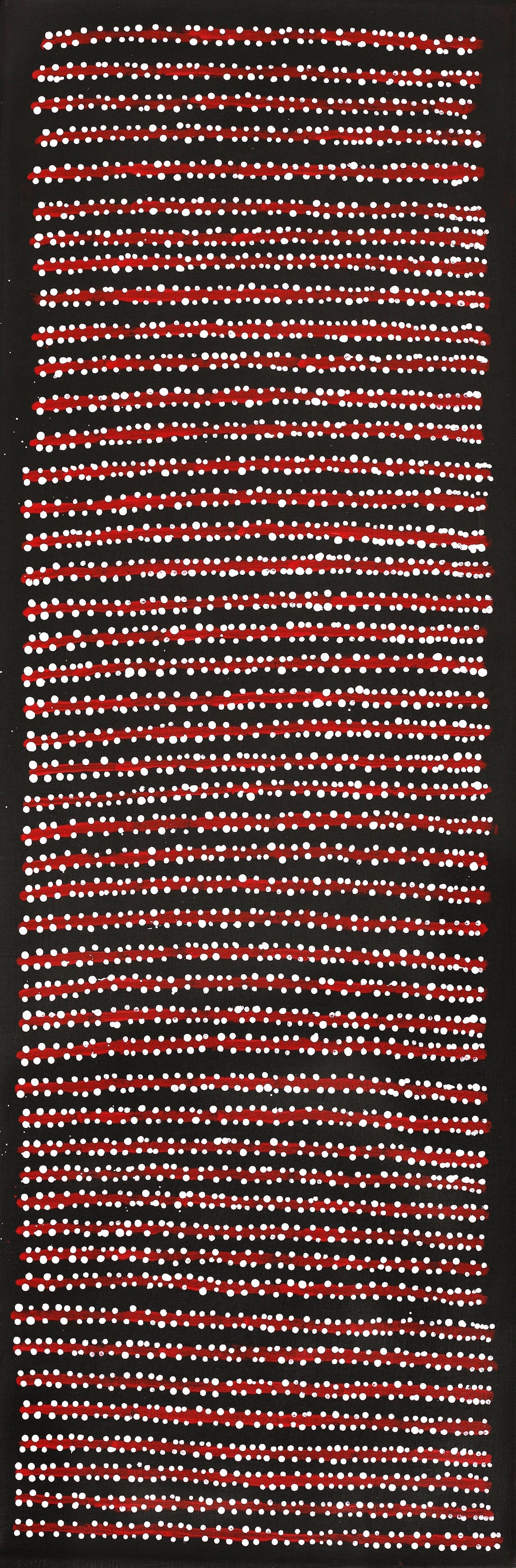 Aboriginal Artwork by Mitchell Japanangka Martin, Mina Mina Jukurrpa, 91x30cm