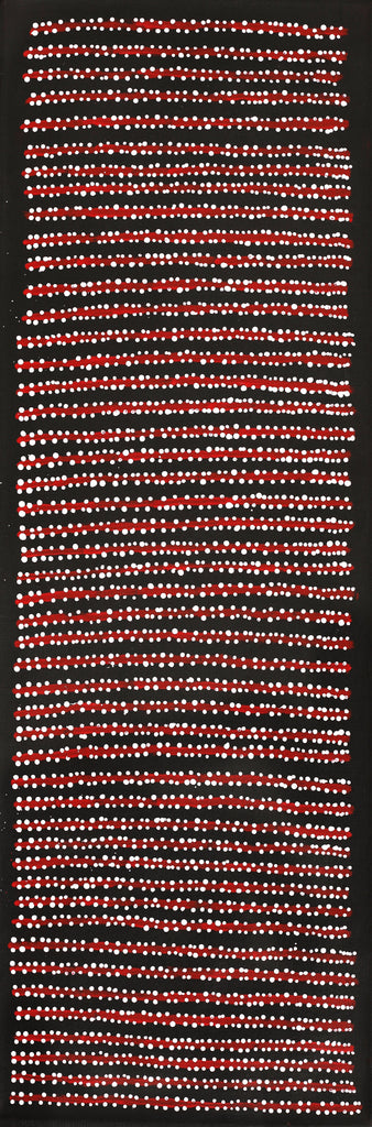 Aboriginal Artwork by Mitchell Japanangka Martin, Mina Mina Jukurrpa, 91x30cm