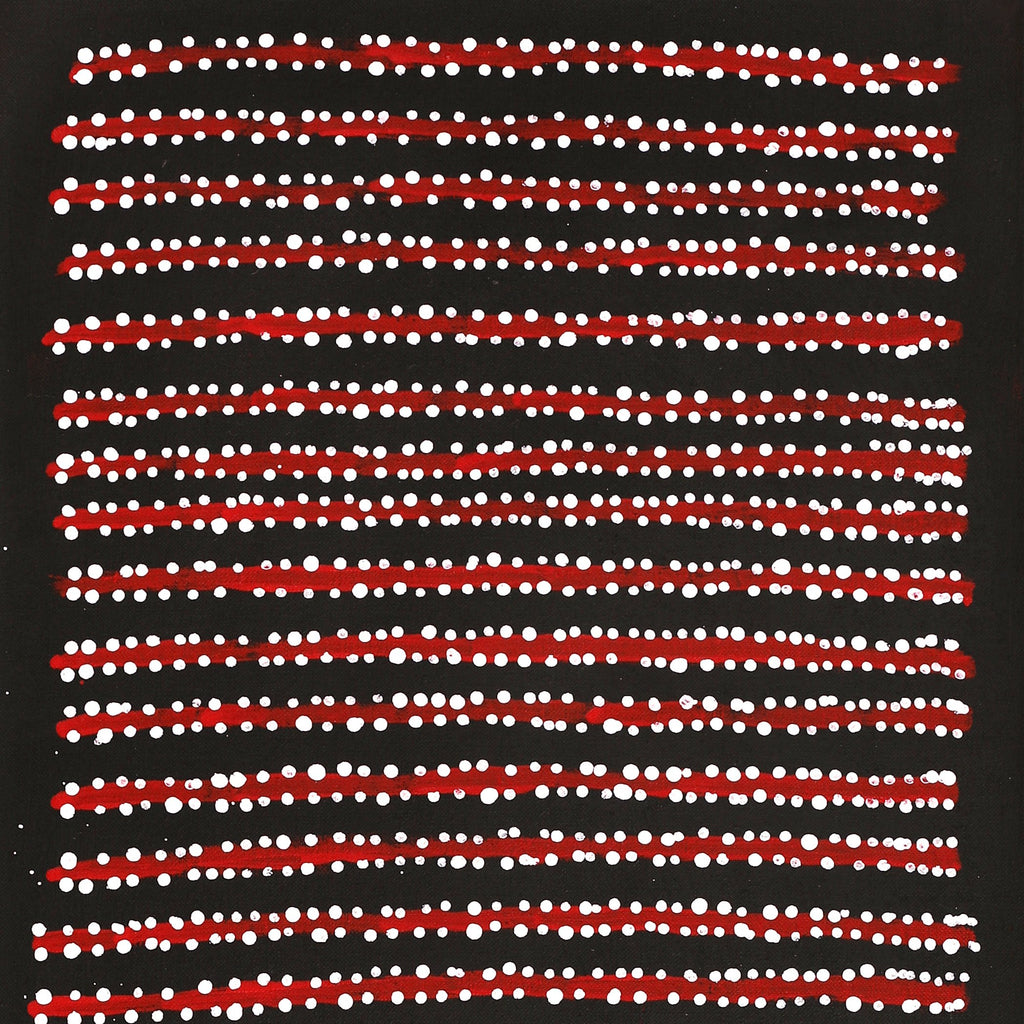 Aboriginal Artwork by Mitchell Japanangka Martin, Mina Mina Jukurrpa, 91x30cm