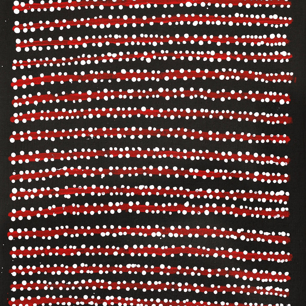 Aboriginal Artwork by Mitchell Japanangka Martin, Mina Mina Jukurrpa, 91x30cm