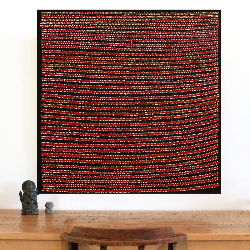 Aboriginal Artwork by Mitchell Japanangka Martin, Mina Mina Jukurrpa, 91x91cm