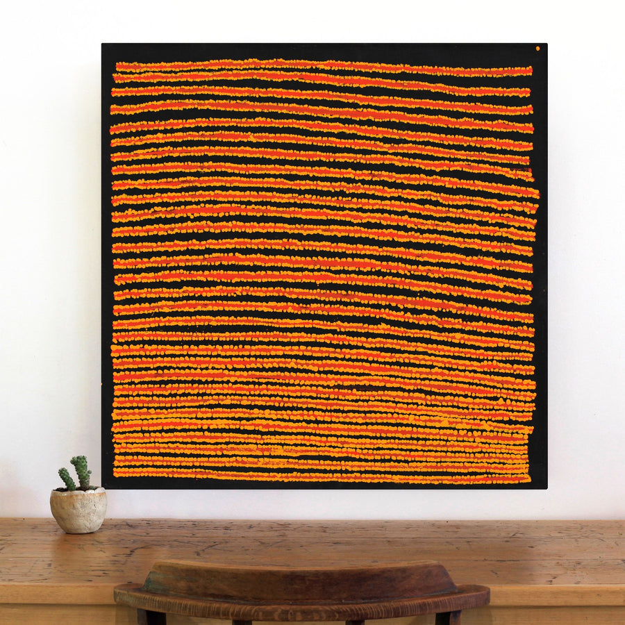 Aboriginal Artwork by Mitchell Japanangka Martin , Mina Mina Jukurrpa - Ngalyipi, 76x76cm