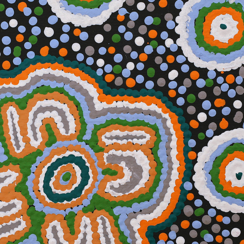 Aboriginal Artwork by Monica Napaljarri Nelson, Mina Mina Dreaming, 30x30cm