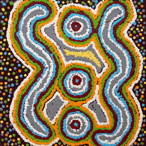 Aboriginal Artwork by Monica Napaljarri Nelson, Mina Mina Dreaming - Ngalyipi, 30x30cm - ART ARK®