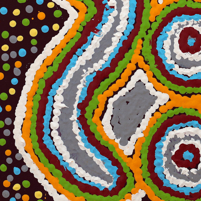 Aboriginal Artwork by Monica Napaljarri Nelson, Mina Mina Dreaming - Ngalyipi, 30x30cm