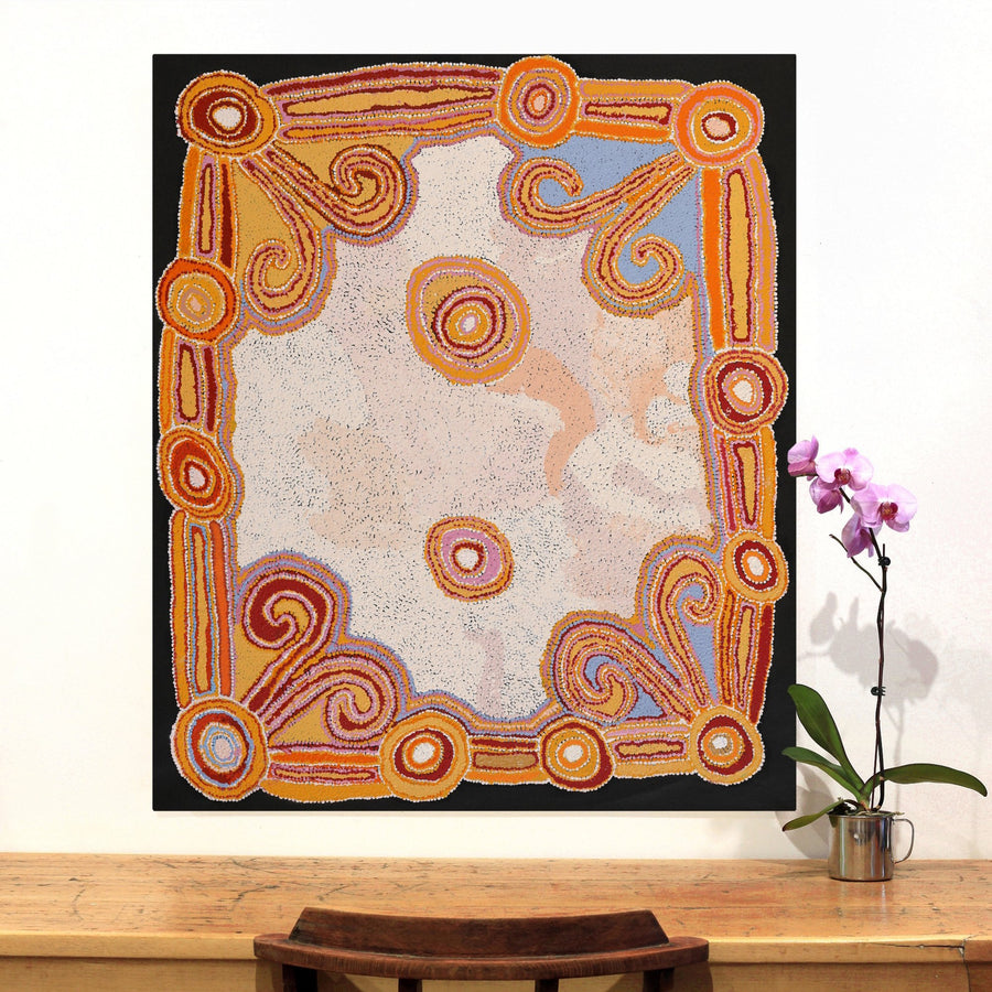 Aboriginal Artwork by Monica Puntjina Watson, Pukara, 107x91cm