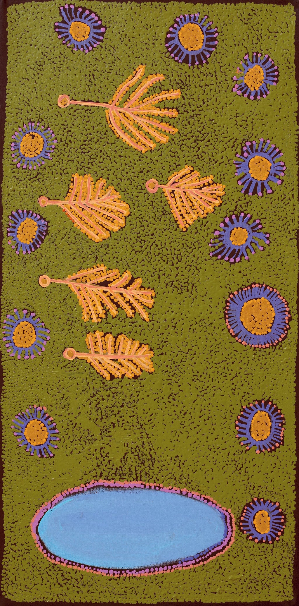 Aboriginal Artwork by Monica Puntjina Watson, Pukara, 91x45cm