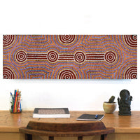 Aboriginal Artwork by Narelle Nangala Brown, Watiya-warnu Jukurrpa (Seed Dreaming), 91x30cm