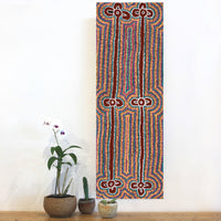 Aboriginal Artwork by Narelle Nangala Brown, Watiya-warnu Jukurrpa (Seed Dreaming), 91x30cm