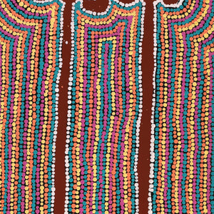 Aboriginal Artwork by Narelle Nangala Brown, Watiya-warnu Jukurrpa (Seed Dreaming), 91x30cm - ART ARK®
