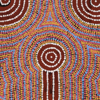 Aboriginal Artwork by Narelle Nangala Brown, Watiya-warnu Jukurrpa (Seed Dreaming), 91x30cm