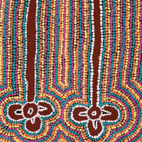 Aboriginal Artwork by Narelle Nangala Brown, Watiya-warnu Jukurrpa (Seed Dreaming), 91x30cm