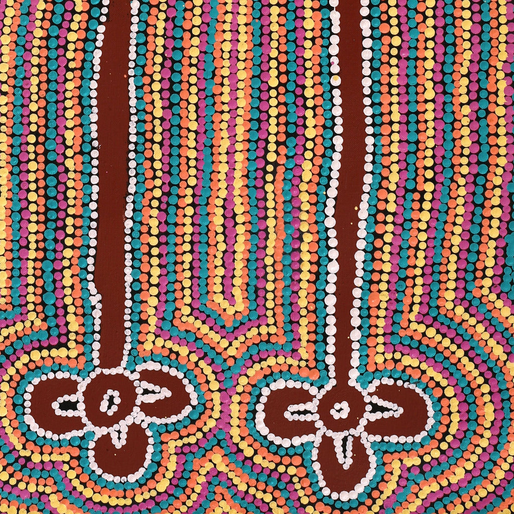 Aboriginal Artwork by Narelle Nangala Brown, Watiya-warnu Jukurrpa (Seed Dreaming), 91x30cm - ART ARK®