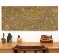 Aboriginal Artwork by Nathania Nangala Granites, Warlukurlangu Jukurrpa (Fire country Dreaming), 107x46cm