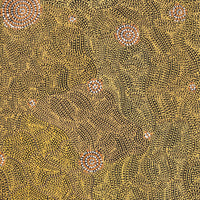 Aboriginal Artwork by Nathania Nangala Granites, Warlukurlangu Jukurrpa (Fire country Dreaming), 107x46cm