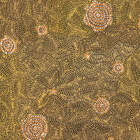 Aboriginal Artwork by Nathania Nangala Granites, Warlukurlangu Jukurrpa (Fire country Dreaming), 107x76cm