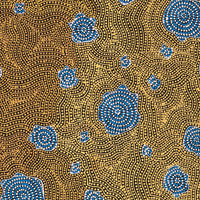 Aboriginal Artwork by Nathania Nangala Granites, Warlukurlangu Jukurrpa (Fire country Dreaming), 107x76cm