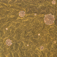 Aboriginal Artwork by Nathania Nangala Granites, Warlukurlangu Jukurrpa (Fire country Dreaming), 107x76cm