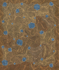 Aboriginal Artwork by Nathania Nangala Granites, Warlukurlangu Jukurrpa (Fire country Dreaming), 107x91cm