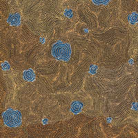 Aboriginal Artwork by Nathania Nangala Granites, Warlukurlangu Jukurrpa (Fire country Dreaming), 107x91cm