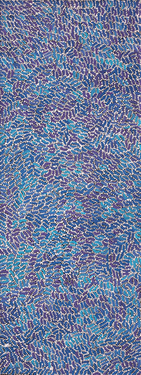 Aboriginal Artwork by Nathania Nangala Granites, Warlukurlangu Jukurrpa (Fire country Dreaming), 122x46cm