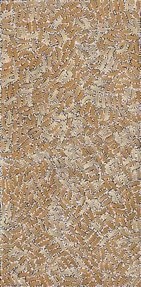 Aboriginal Artwork by Nathania Nangala Granites, Warlukurlangu Jukurrpa (Fire country Dreaming), 61x30cm