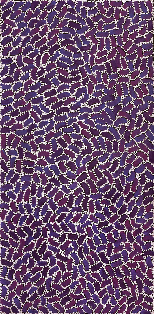 Aboriginal Artwork by Nathania Nangala Granites, Warlukurlangu Jukurrpa (Fire country Dreaming), 61x30cm