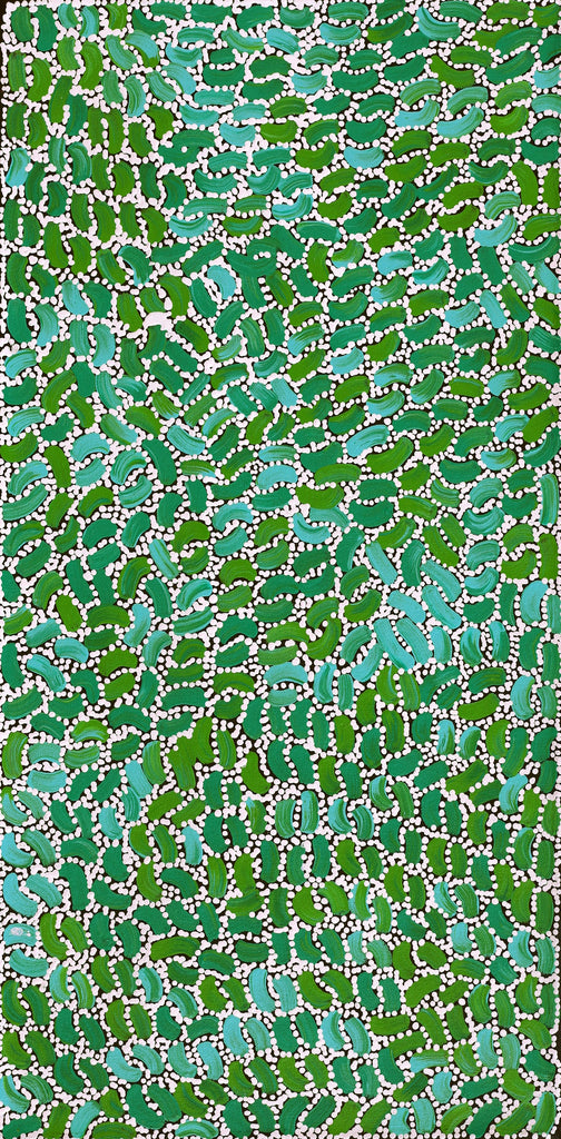 Aboriginal Artwork by Nathania Nangala Granites, Warlukurlangu Jukurrpa (Fire country Dreaming), 61x30cm