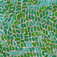 Aboriginal Artwork by Nathania Nangala Granites, Warlukurlangu Jukurrpa (Fire country Dreaming), 61x30cm