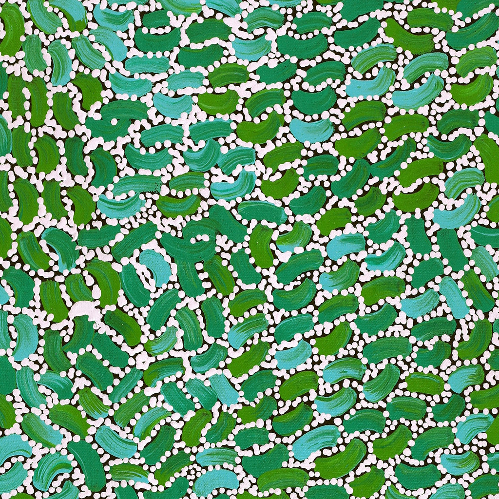 Aboriginal Artwork by Nathania Nangala Granites, Warlukurlangu Jukurrpa (Fire country Dreaming), 61x30cm