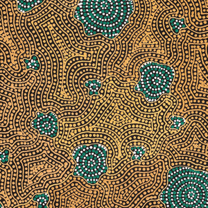 Aboriginal Art by Nathania Nangala Granites, Warlukurlangu Jukurrpa (Fire country Dreaming), 76x46cm - ART ARK®