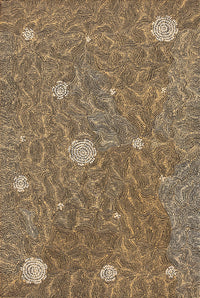 Aboriginal Artwork by Nathania Nangala Granites, Warlukurlangu Jukurrpa (Fire country Dreaming), 91x61cm