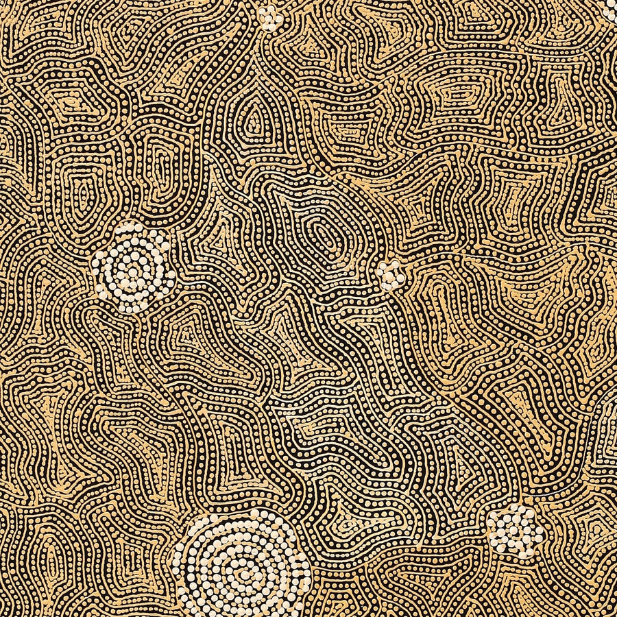 Aboriginal Artwork by Nathania Nangala Granites, Warlukurlangu Jukurrpa (Fire country Dreaming), 91x61cm