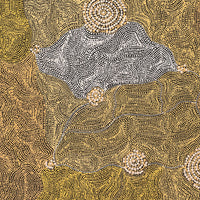 Aboriginal Artwork by Nathania Nangala Granites, Warlukurlangu Jukurrpa (Fire country Dreaming), 91x61cm