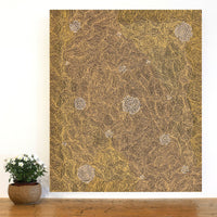 Aboriginal Artwork by Nathania Nangala Granites, Warlukurlangu Jukurrpa (Fire country Dreaming), 91x76cm