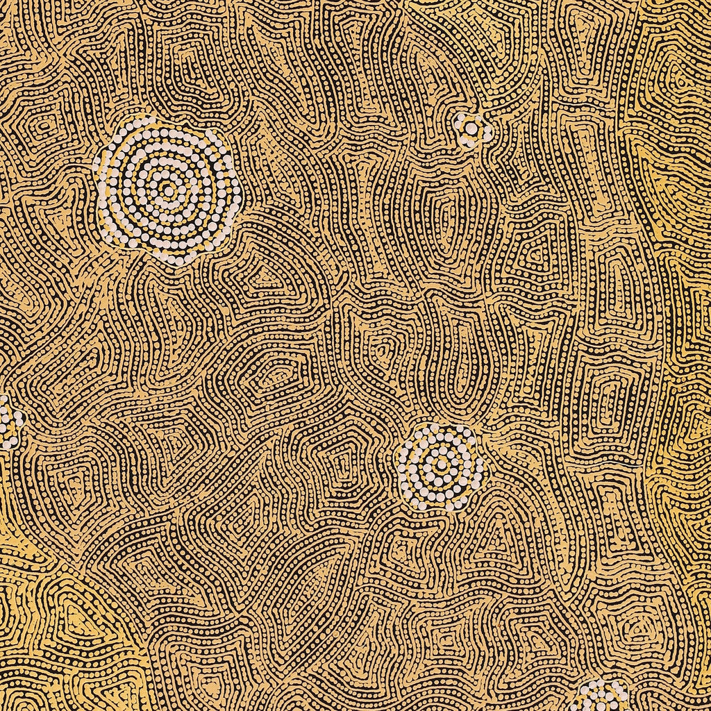 Aboriginal Artwork by Nathania Nangala Granites, Warlukurlangu Jukurrpa (Fire country Dreaming), 91x76cm