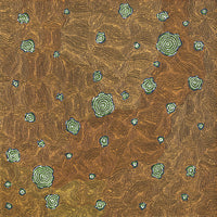 Aboriginal Artwork by Nathania Nangala Granites, Warlukurlangu Jukurrpa (Fire country Dreaming), 91x91cm