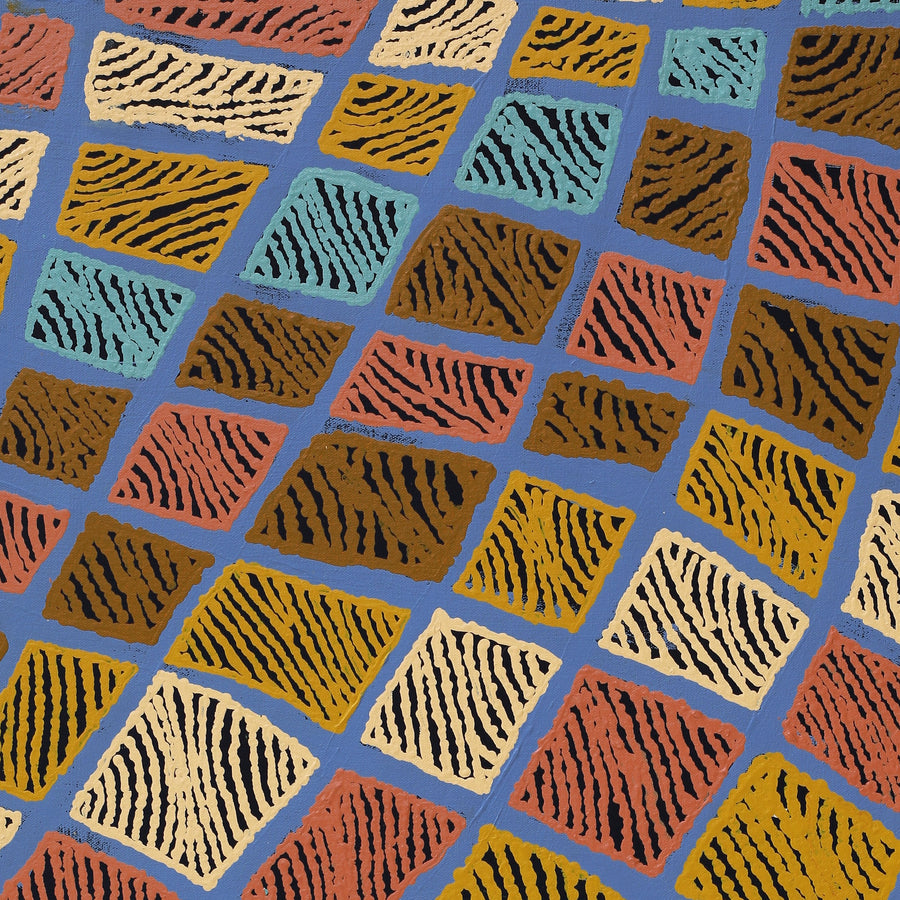 Aboriginal Artwork by Nellie Roberts Tjawina, Irrunytju minyma, 91x61cm