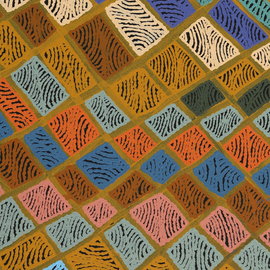 Aboriginal Artwork by Nellie Roberts Tjawina, Irrunytju minyma, 91x61cm